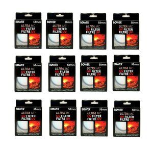 58 mm Ultra Multi Coated UV Camera Lens Filters Lot of 12 Bower Brand